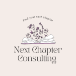 purple illustration flower book author logo